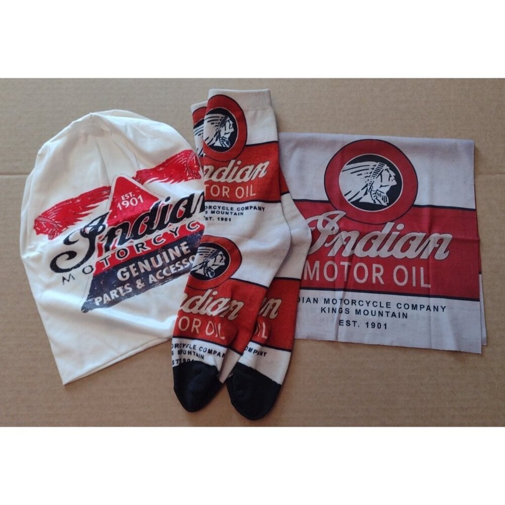 NEW / Indian Motorcycle Gift Lot of 3 (Three) Beenie, Gaiter & Socks  (2C1)